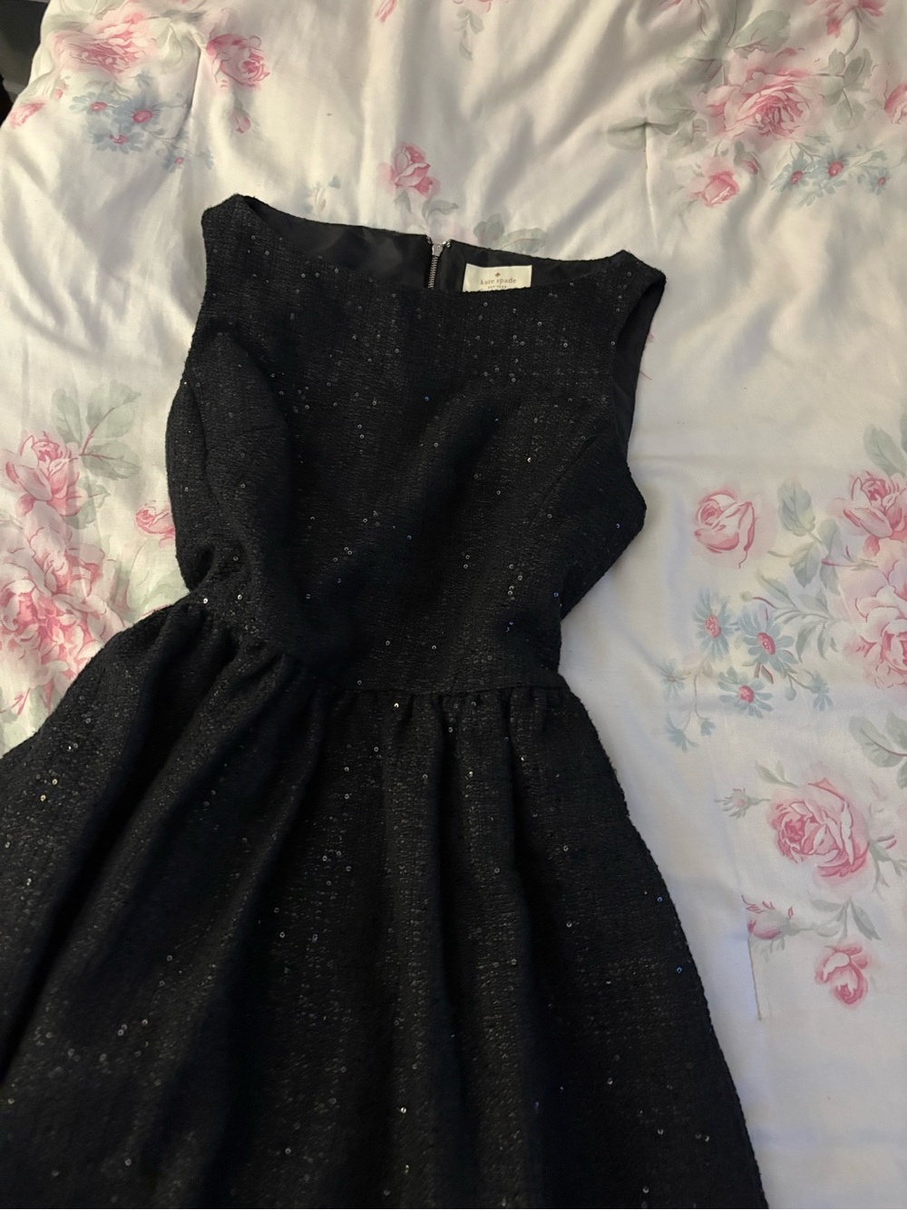 kate spade Black Sparkle Fit-and-Flare Dress - Picture 2 of 7